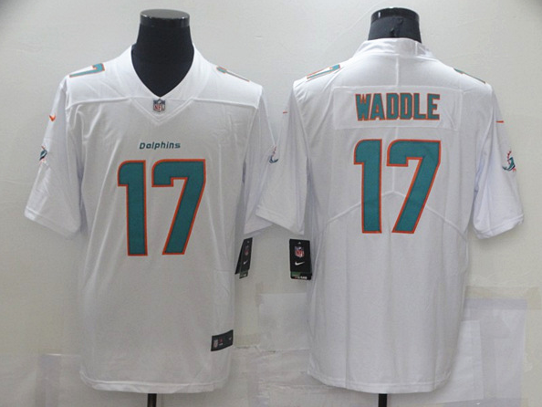 Men's Miami Dolphins #17 Jaylen Waddle White NFL 2021 Vapor Untouchable Limited Stitched Jersey Men's Miami Dolphins #17 Jaylen Waddle White NFL 2021 Vapor Untouchable Limited Stitched Jersey